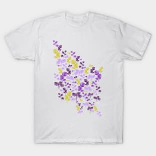 Purple & Green Exotic Monstera Plants Pattern T-Shirt